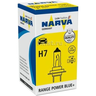 Галогенная Лампа Н7 12v 55w +30% яркости RANGE POWER BLUE NARVA